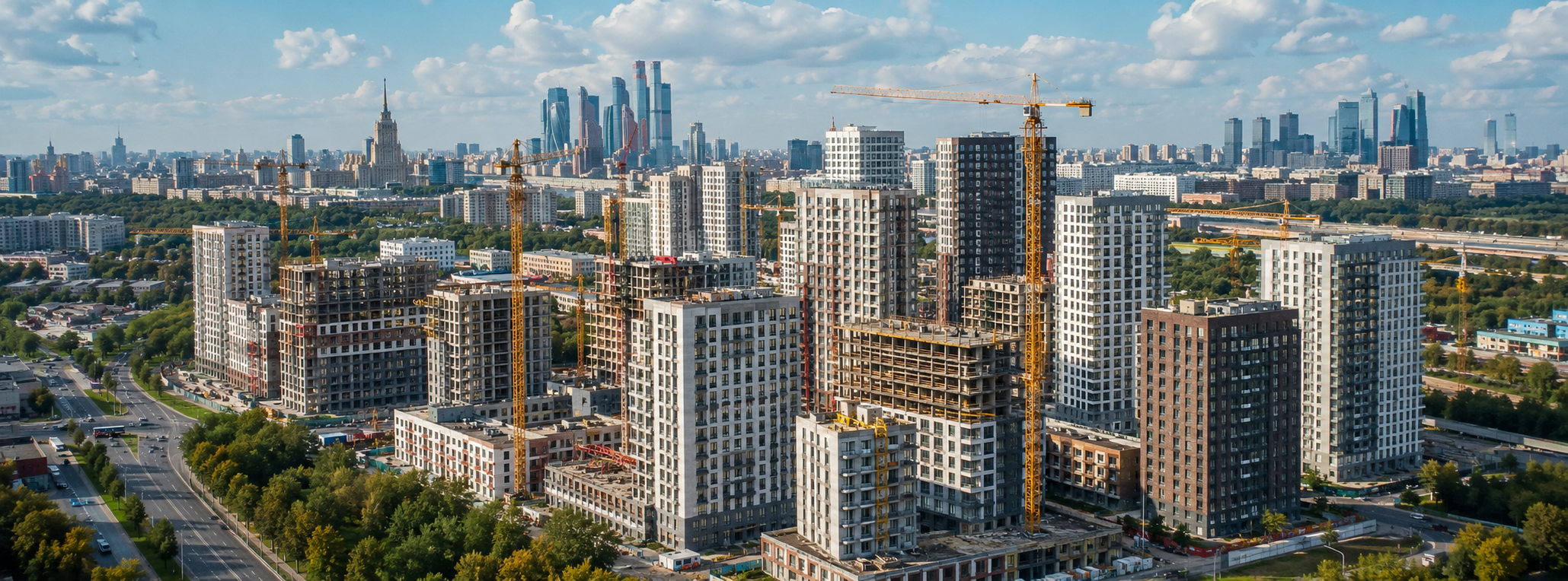 Названа десятка лидеров по объемам строительства жилья в Москве