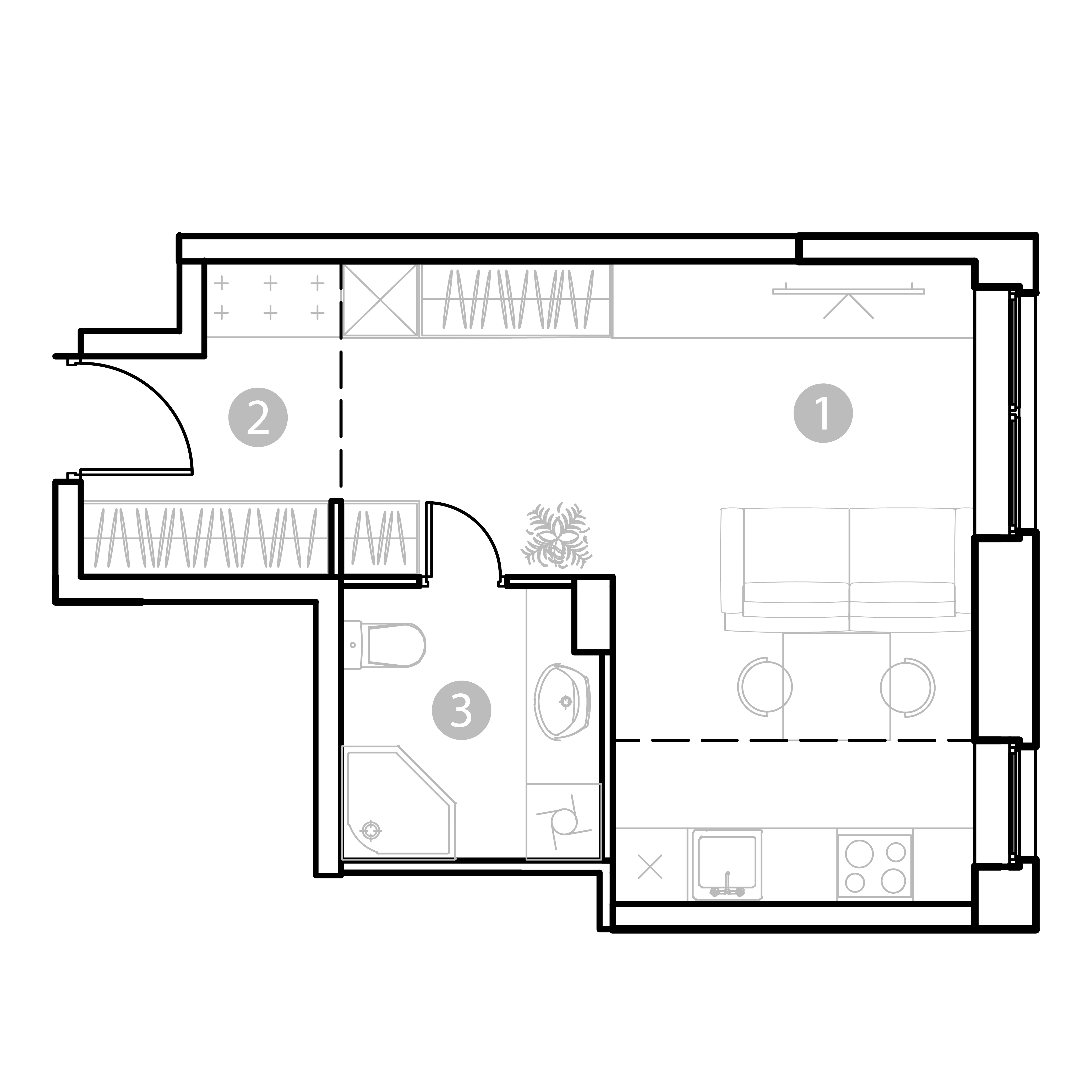 Планировка Студия 30.01 м²
