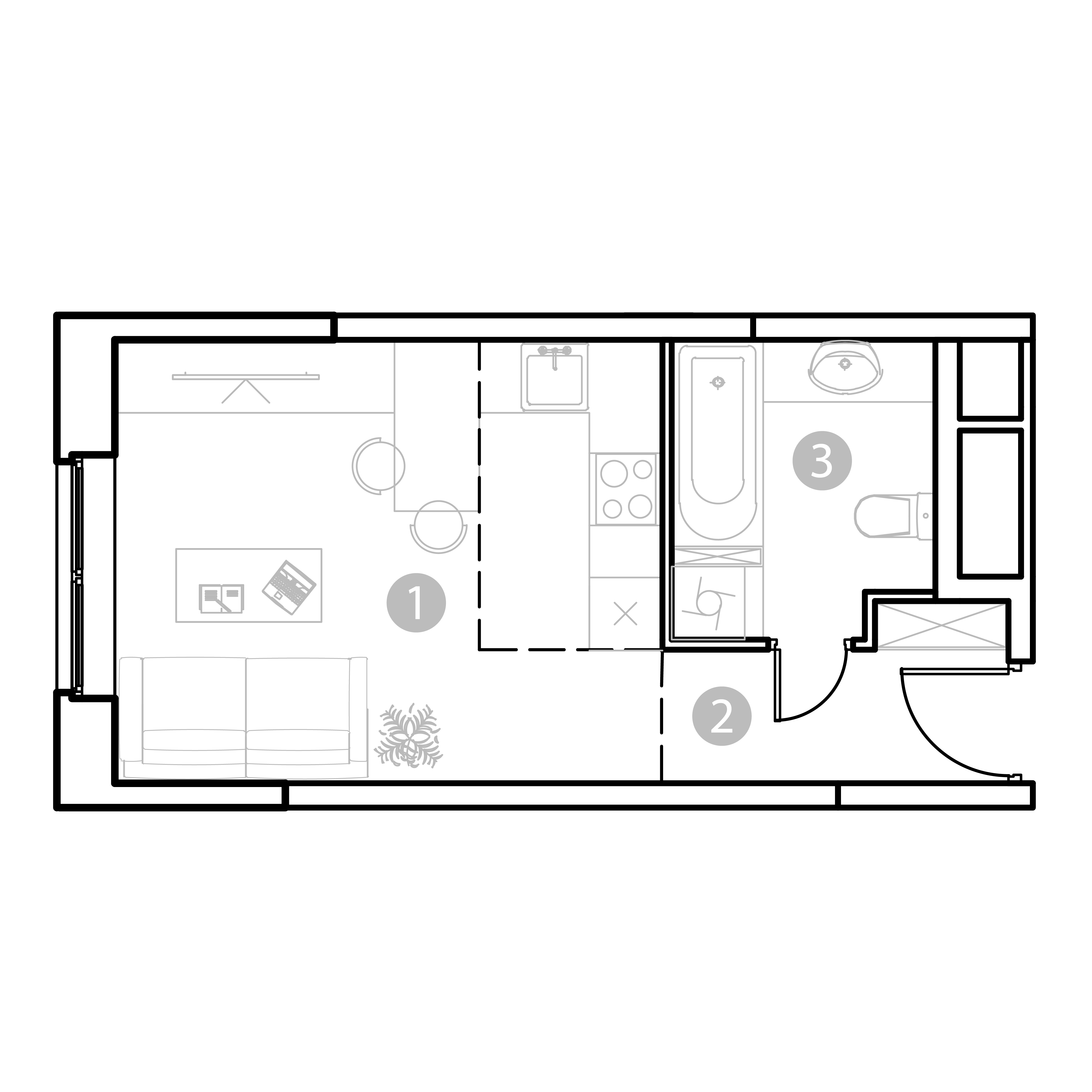 Планировка Студия 25.82 м²