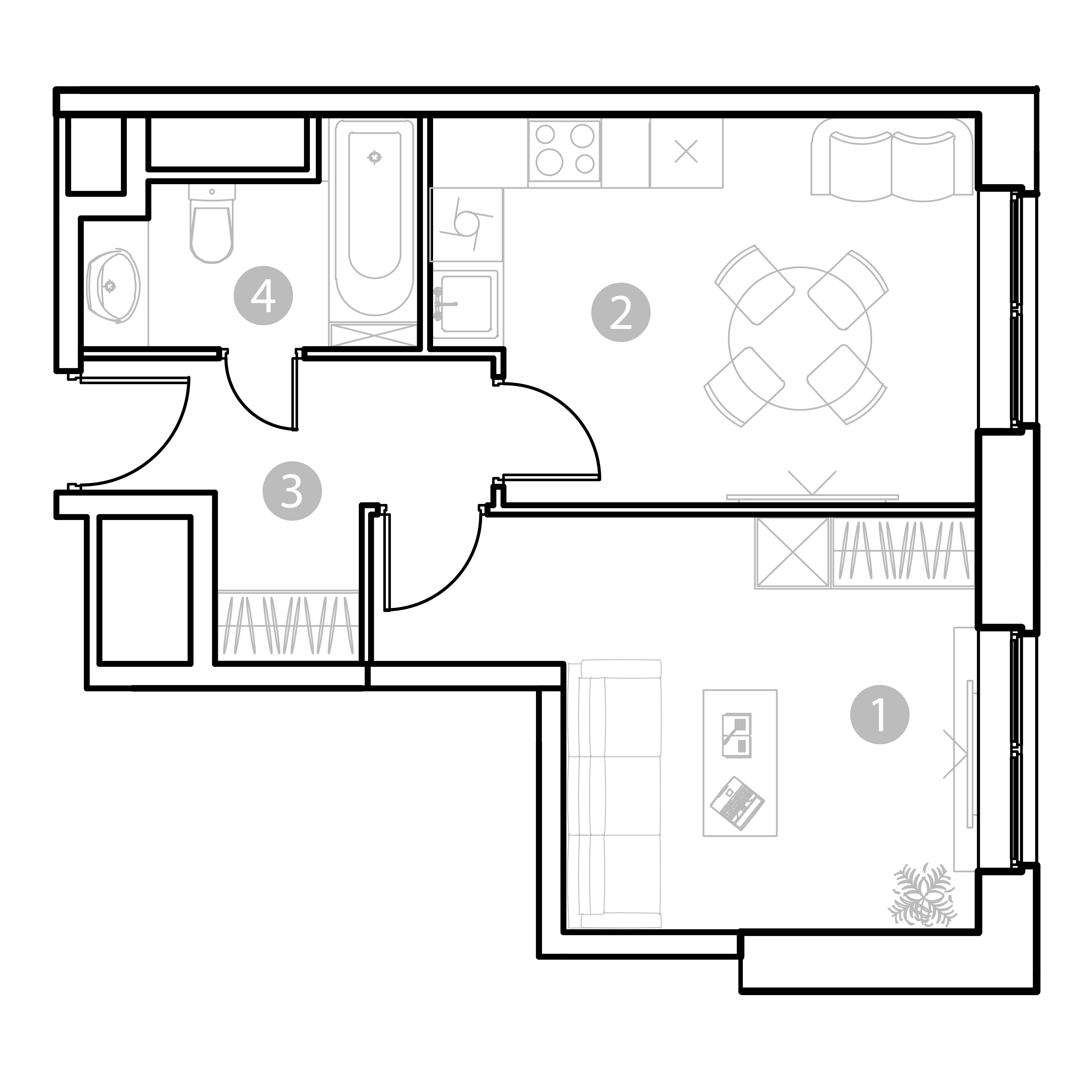 Планировка 1-комн. 38.15 м²