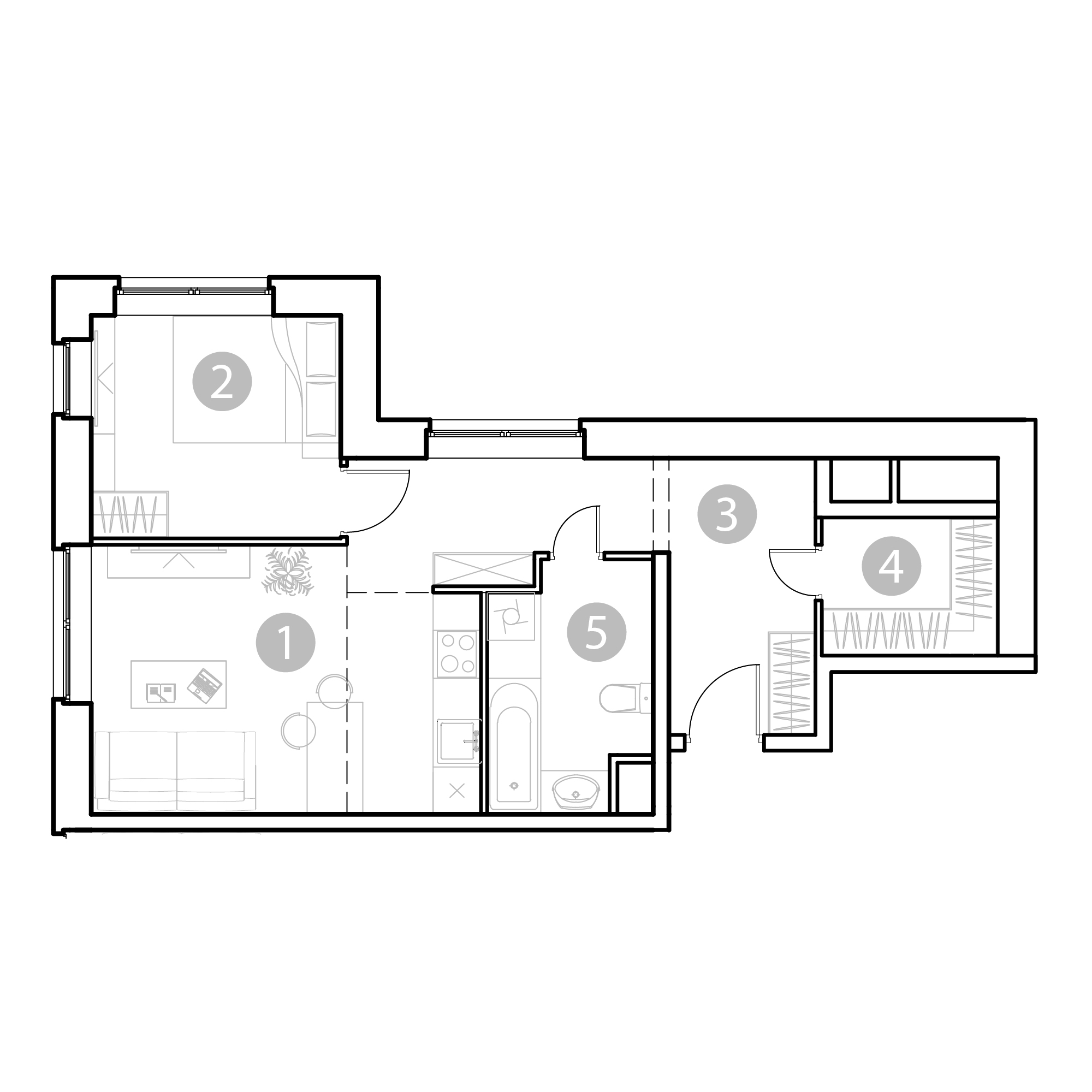Планировка 2-комн. 46.99 м²