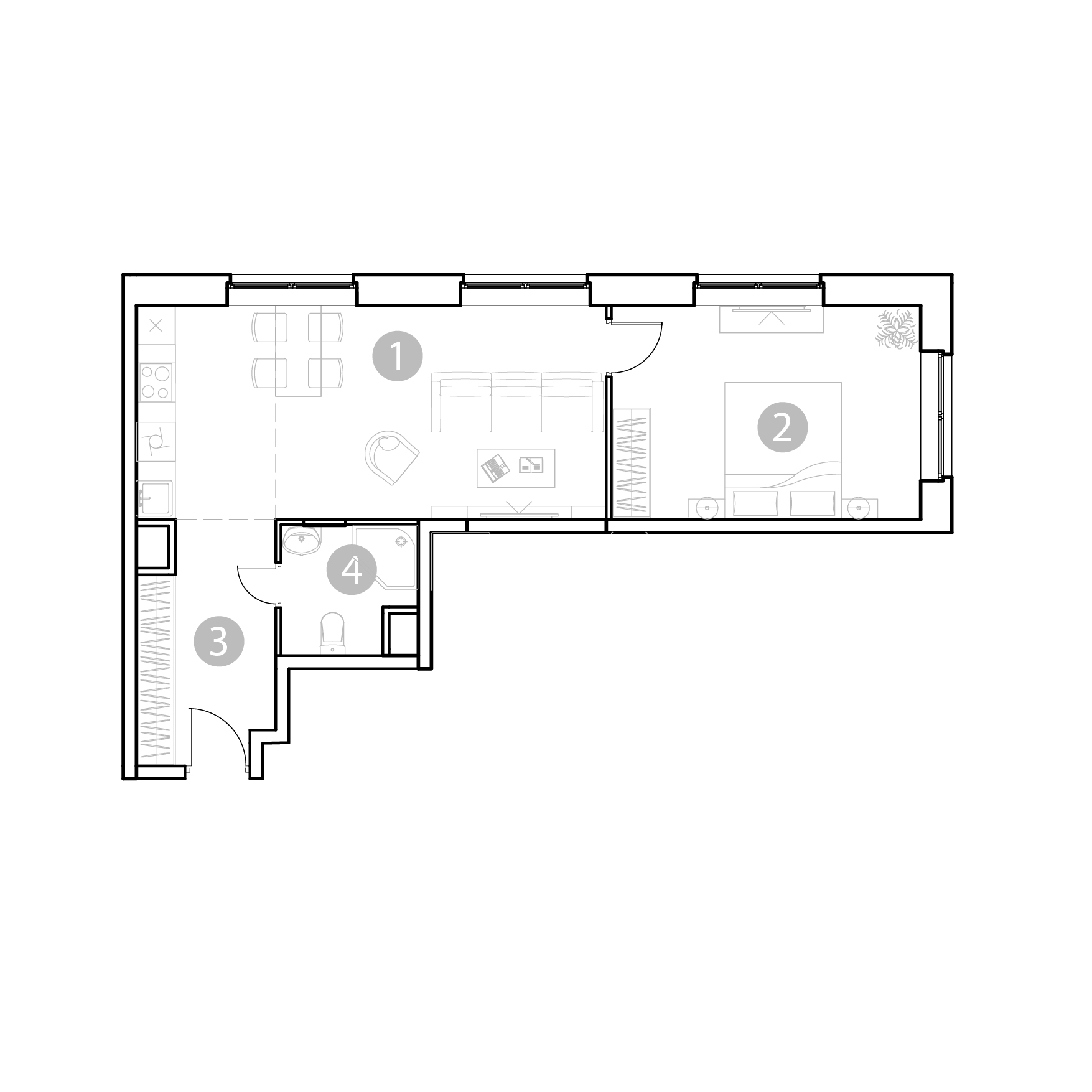 Планировка 2-комн. 50.97 м²
