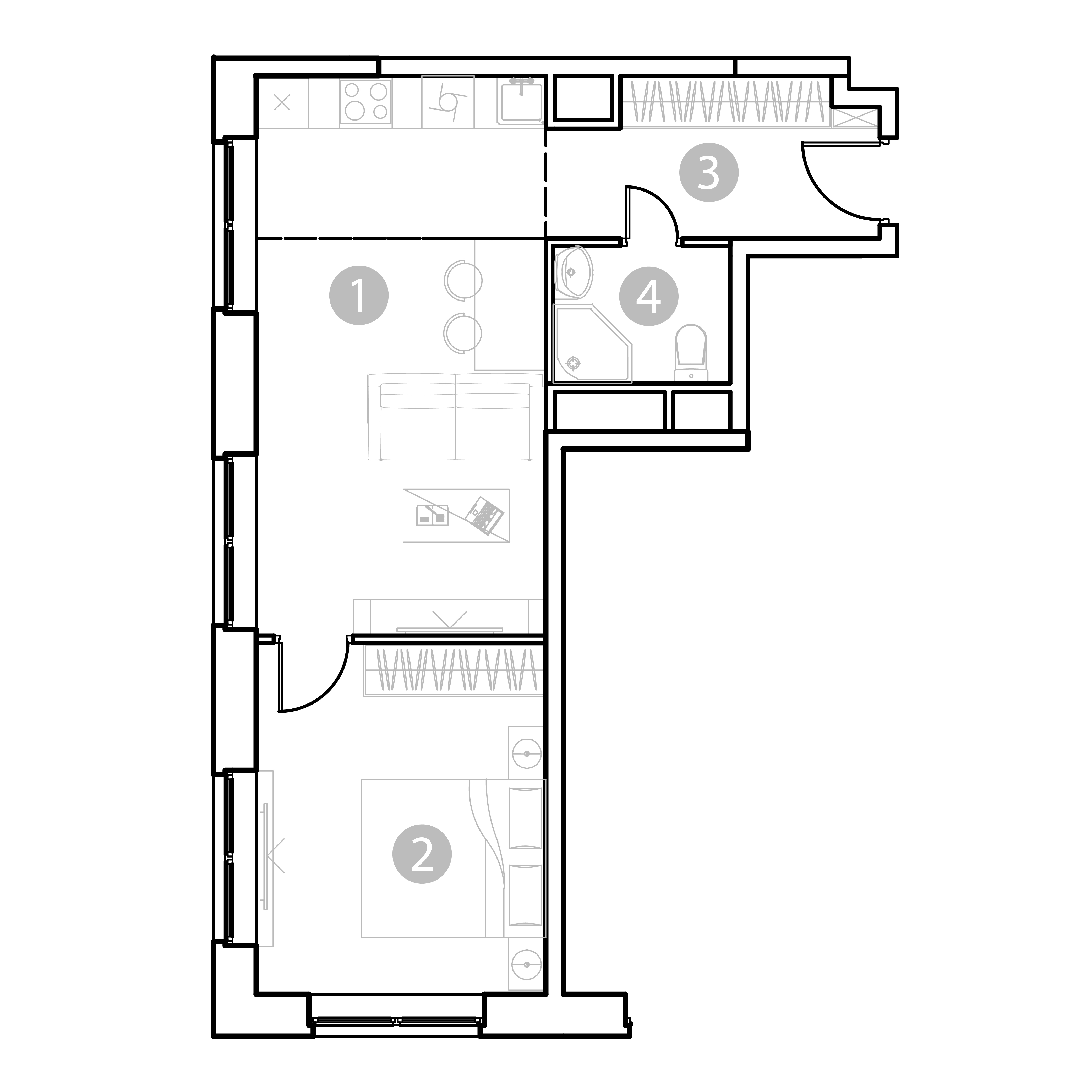 Планировка 2-комн. 45.32 м²